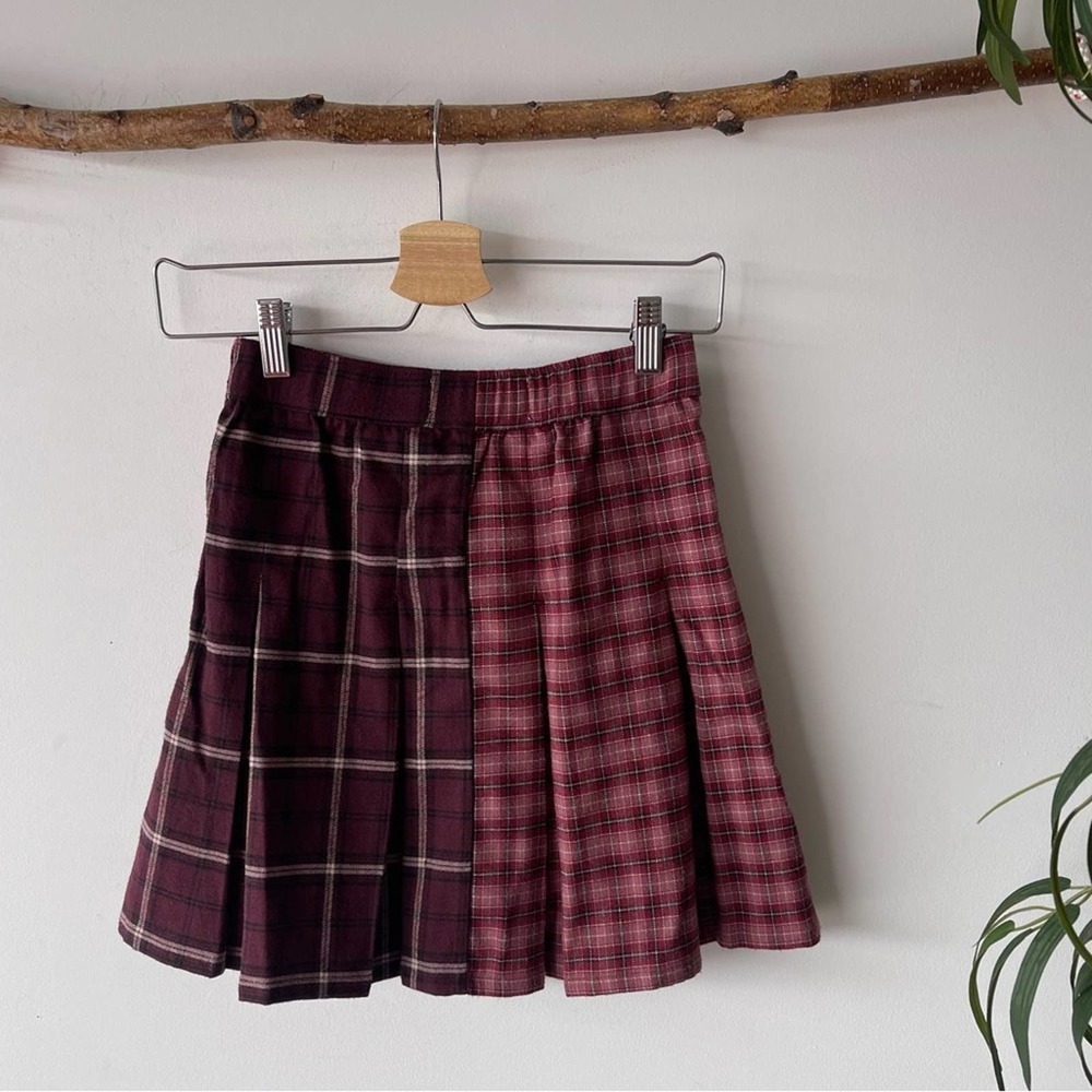 Hollister Colorblock Plaid Mini Skirt